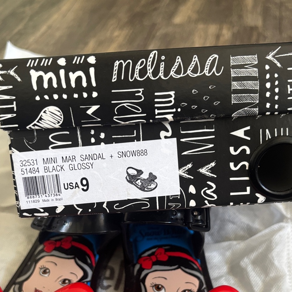 Mini Melissa Kids' Sandals - Red Bow and Black Straps - Picture 2 of 5